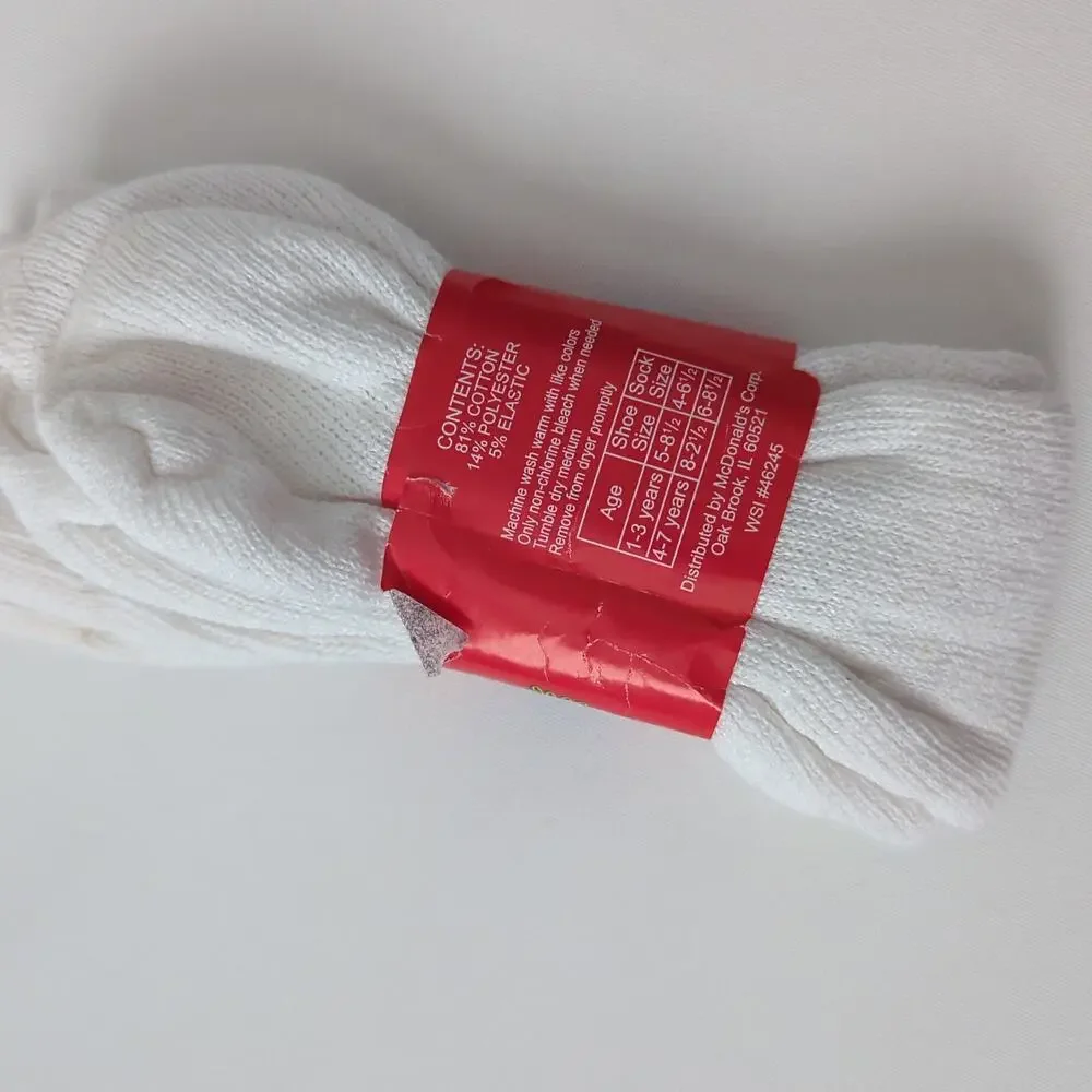 NWT Vintage Kids Socks McDonalds Playplace Junior Size 6-8 1/2 Child‎ Unisex 80s